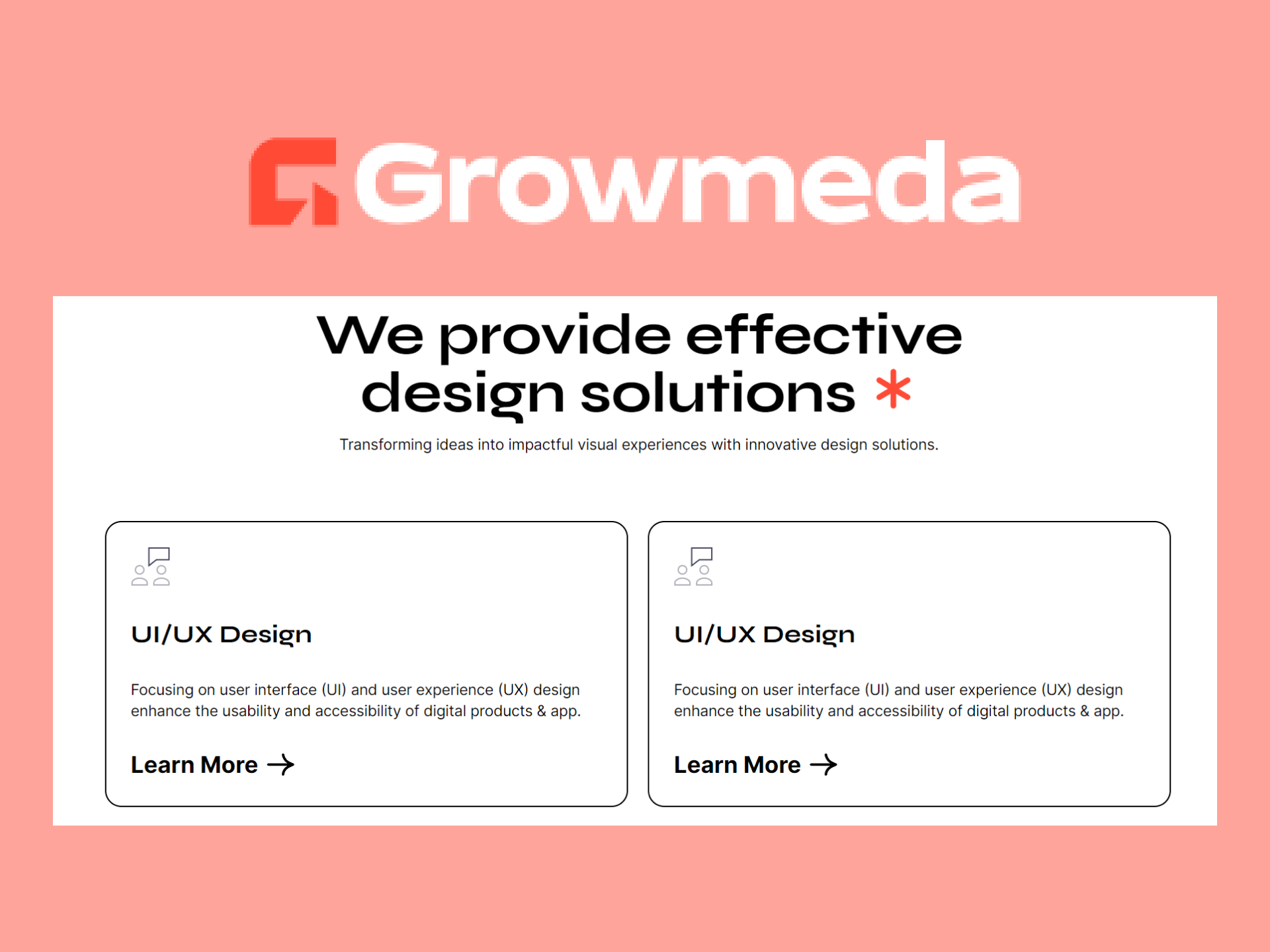 Clean & efficient for showcasing your services