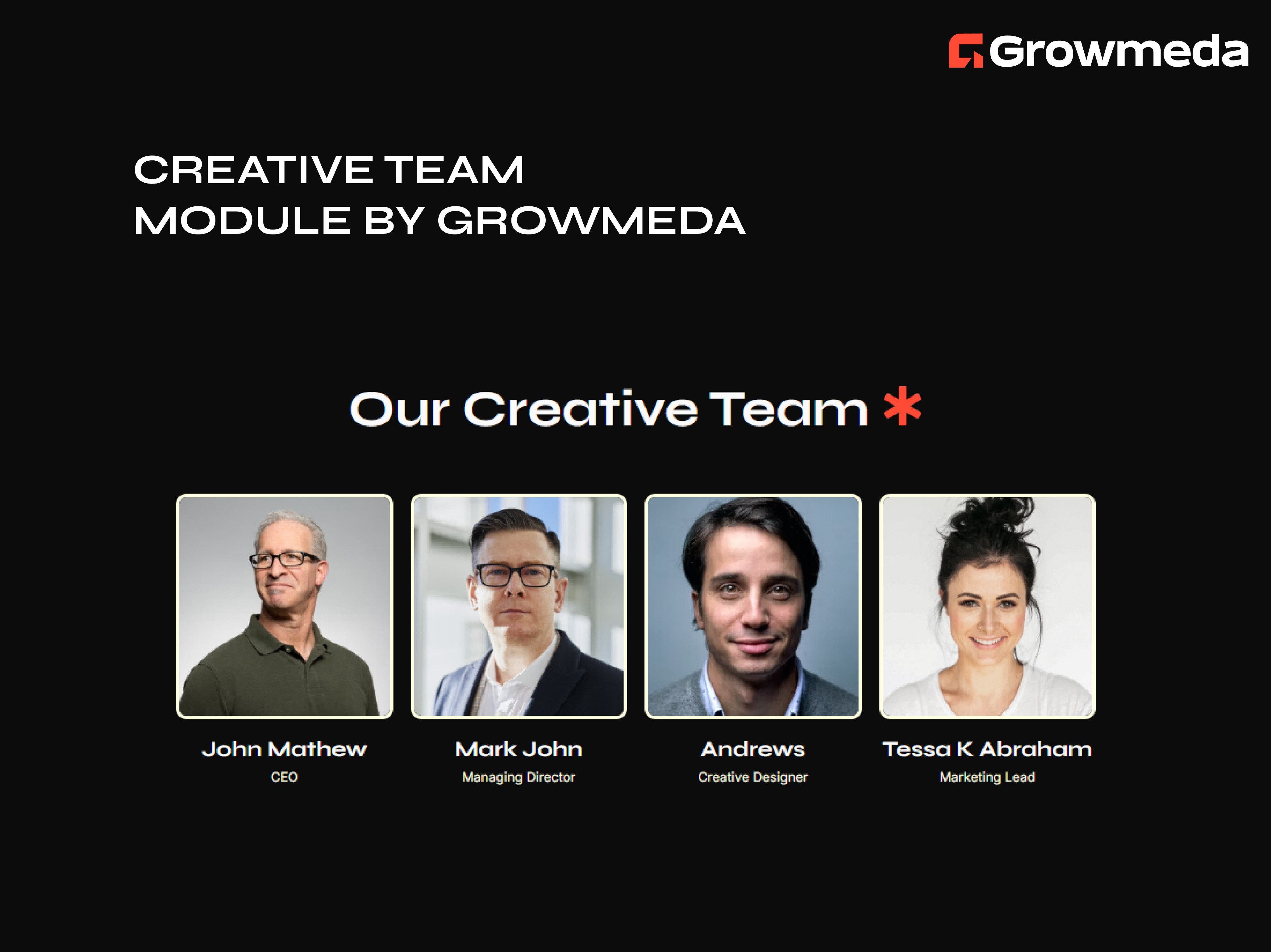 Clean & efficient for showcasing your Team